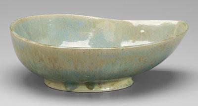 Appraisal: Joseph Gilliard bowl comma-shaped footed ironstone bowl glossy green cream