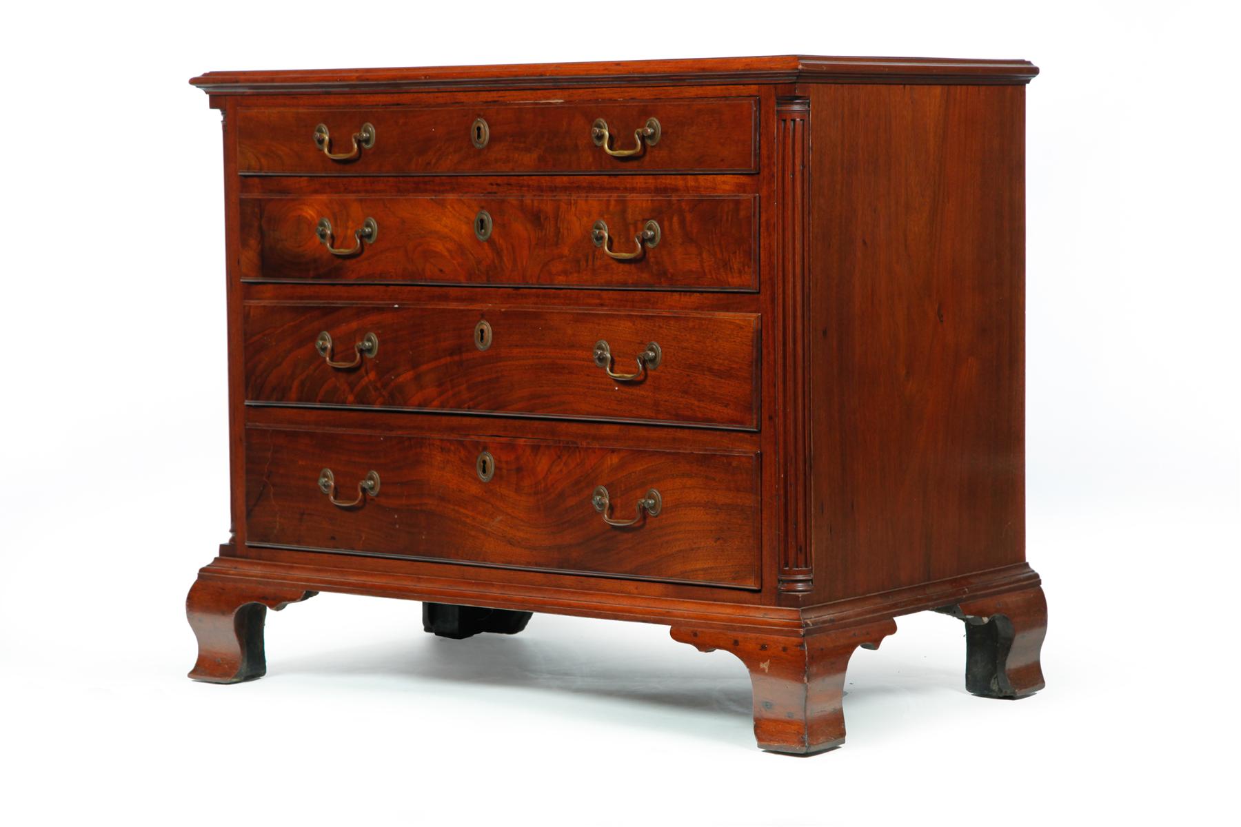 Appraisal: DIMINUTIVE CHIPPENDALE CHEST OF DRAWERS Delaware River Valley - figured