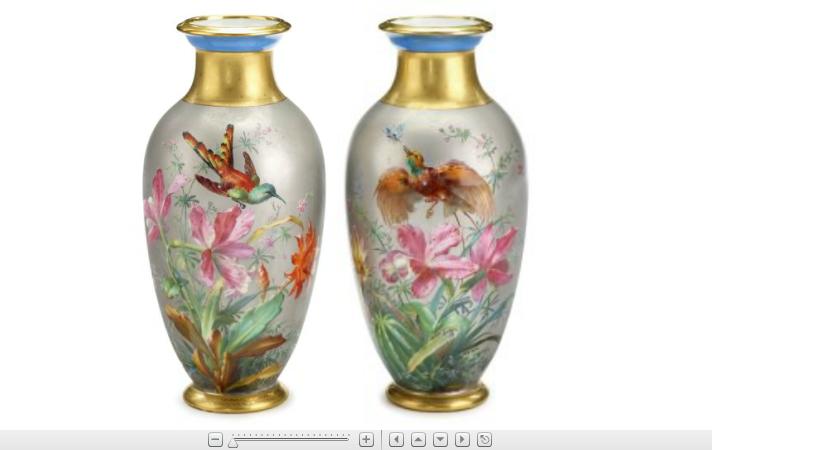 Appraisal: Pair of gilt and grey ground continental porcelain urns late