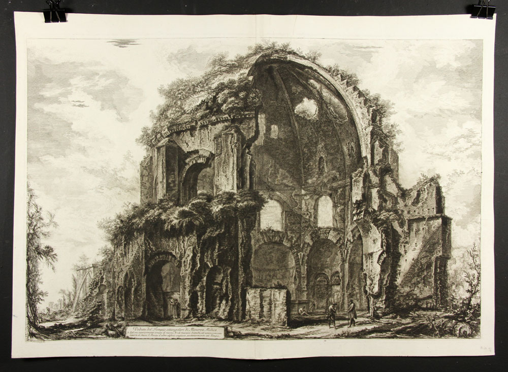 Appraisal: - Piranesi Venduta del Tempio ottangolare di Minerva Medica Etching