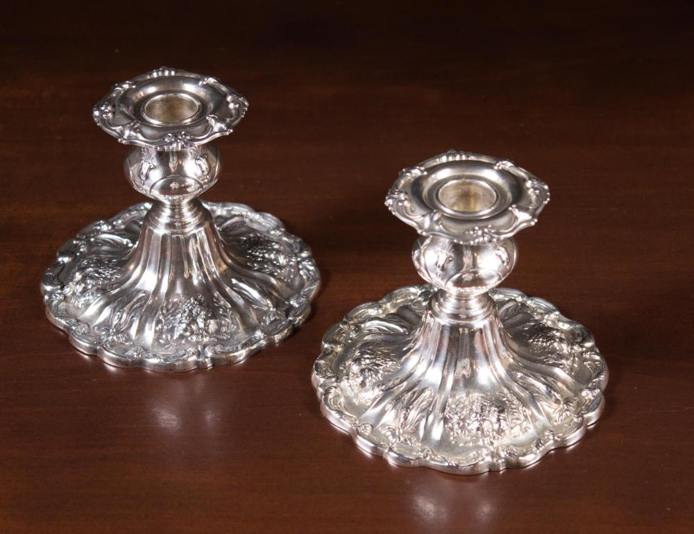 Appraisal: PAIR OF REED BARTON FRANCIS I STERLING SILVER CANDLESTICKS X