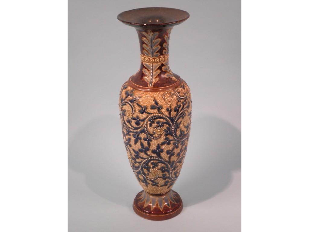 Appraisal: A Doulton Lambeth stoneware vase by George Tinworth decorated with