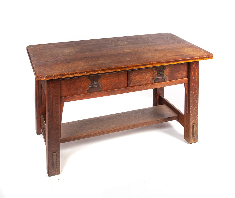 Appraisal: Mission Oak Arts And Crafts Stickley Library Table Mission Oak