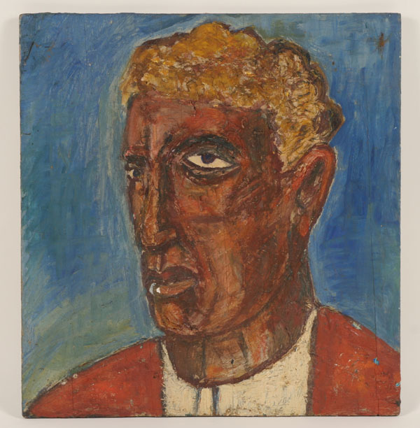 Appraisal: Richard H Thompson American th century Outsider art double portraiture