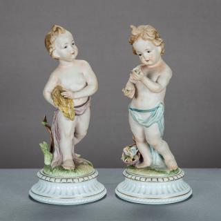 Appraisal: A Pair of Continental Bisque Porcelain Figures th th Century