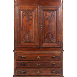 Appraisal: A Louis XV Carved Walnut Cabinet Late th Century Height