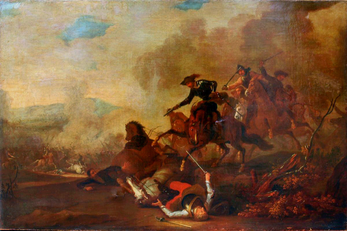 Appraisal: EARLY BATTLE SCENE PAINTING POSSIBLY JORIS VAN BREDAEL OR CIRCLE