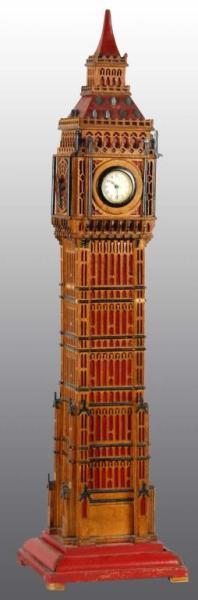 Appraisal: Wooden Hand-Carved Big Ben Model Description Circa European made with