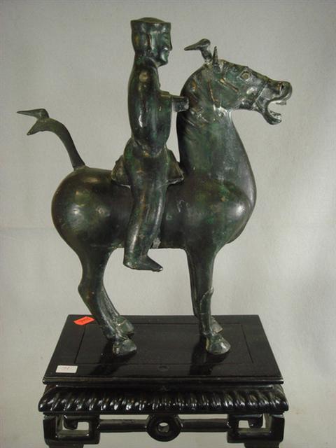 Appraisal: Pewter figure of a Han Dynasty Warrior on horseback h