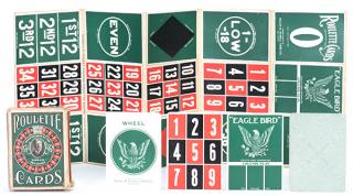 Appraisal: Willis W Russell Roulette Cards and Pocket Folding Game Board