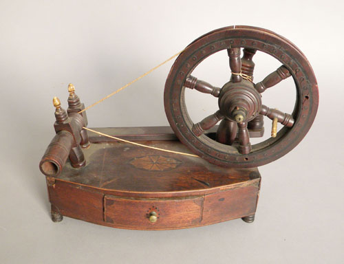 Appraisal: Federal inlaid table top spinning wheel early th c h