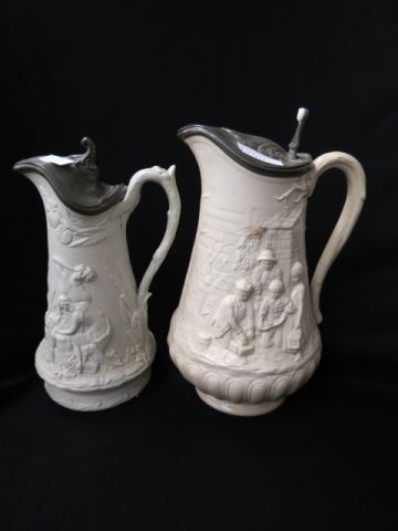 Appraisal: English Relief Pitchers an adorable children scene It Got Away