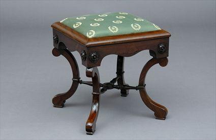 Appraisal: REGENCY ROSEWOOD STOOL x x in