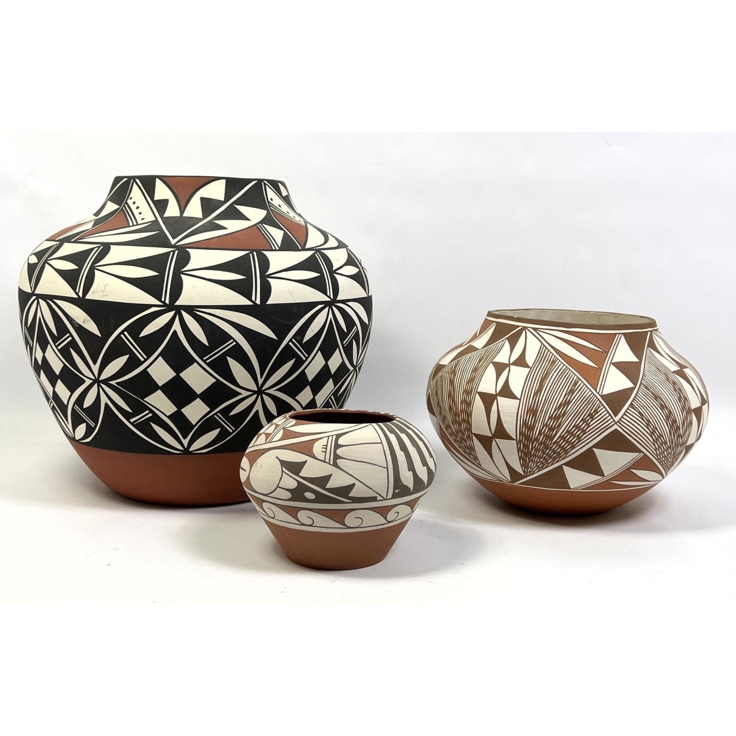 Appraisal: pcs Southwest American Indian Pottery Acoma Michelle Mora Jemez B