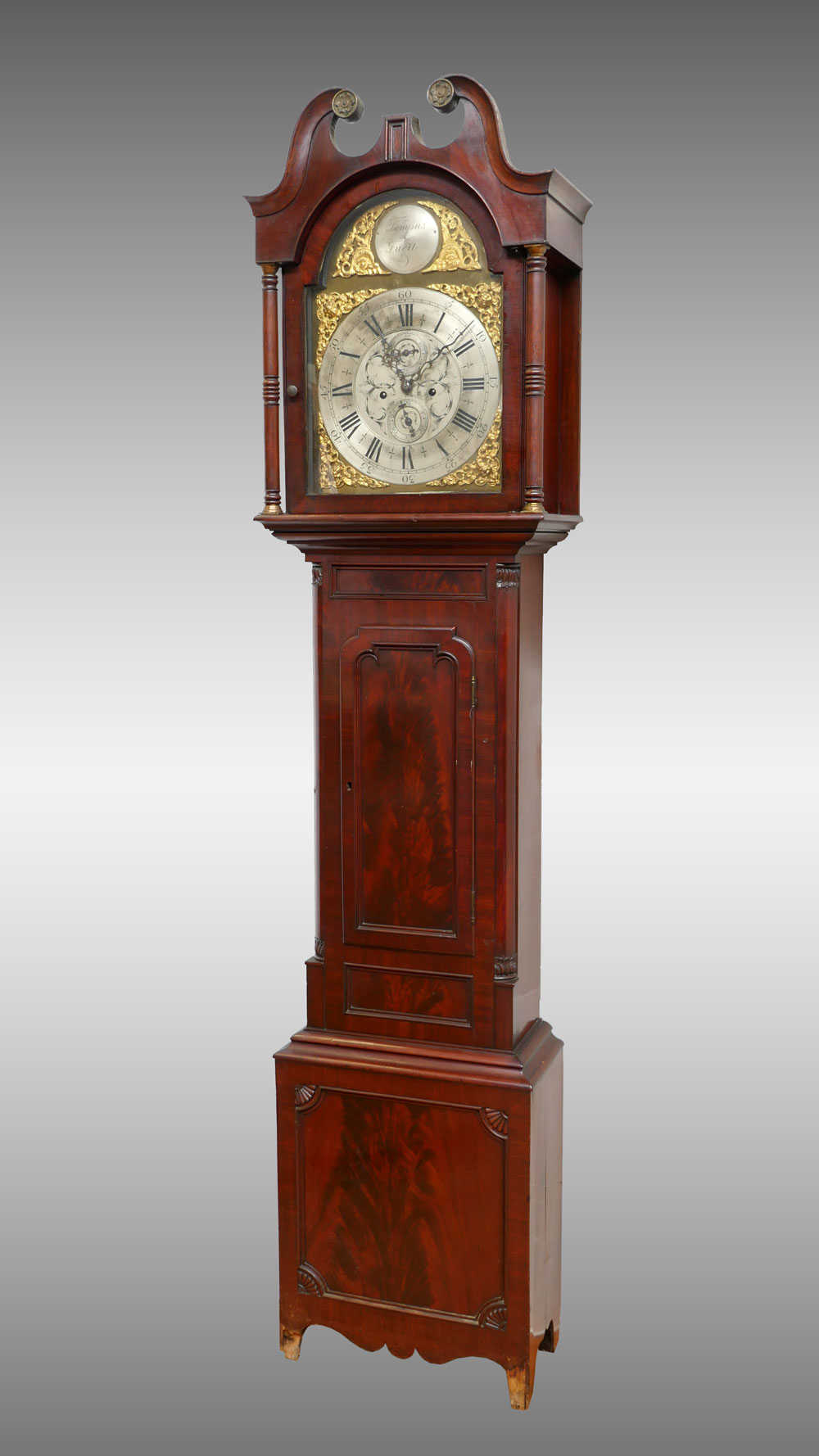 Appraisal: TH CENTURY TEMPUS FUGIT TALL CASE CLOCK th Century Tempus