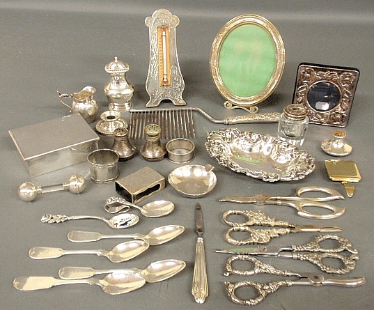 Appraisal: - Group of sterling silver and silverplate tableware to include