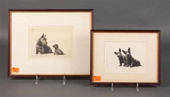 Appraisal: Morgan Dennis American - Two framed etchings each signed ''It's