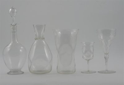 Appraisal: A flint glass decanter and stopper probably James Powell Sons