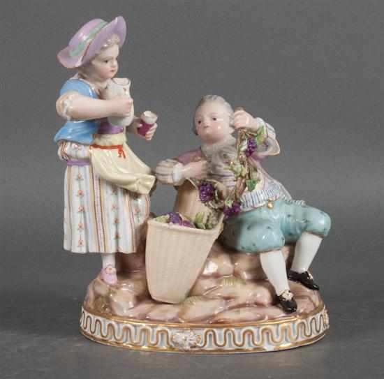 Appraisal: Meissen porcelain figural group of two th century peasant children