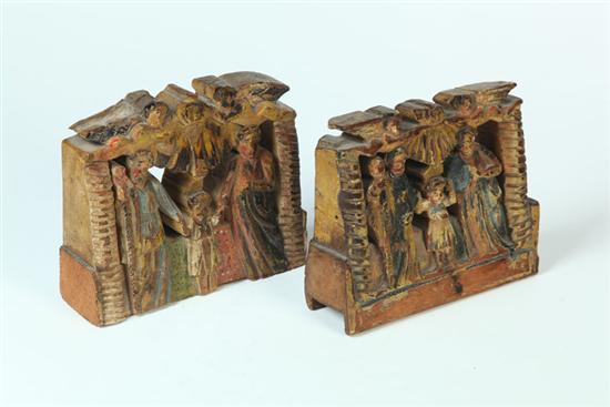 Appraisal: TWO WOOD CARVINGS Attributed to Italy probably th century hardwood