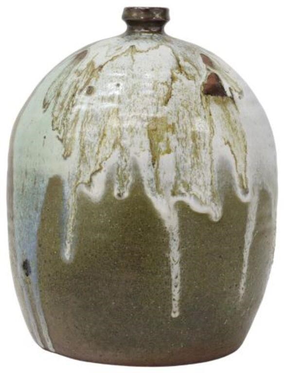 Appraisal: Contemporary studio art pottery narrow-mouth vase signed underfoot Soto Ishmael