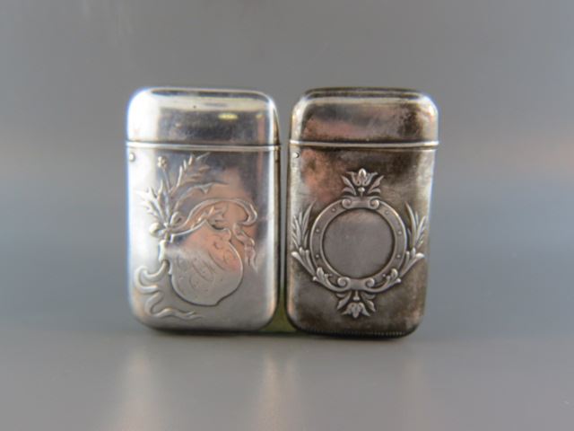 Appraisal: Sterling Silver Match Safes by Howard X