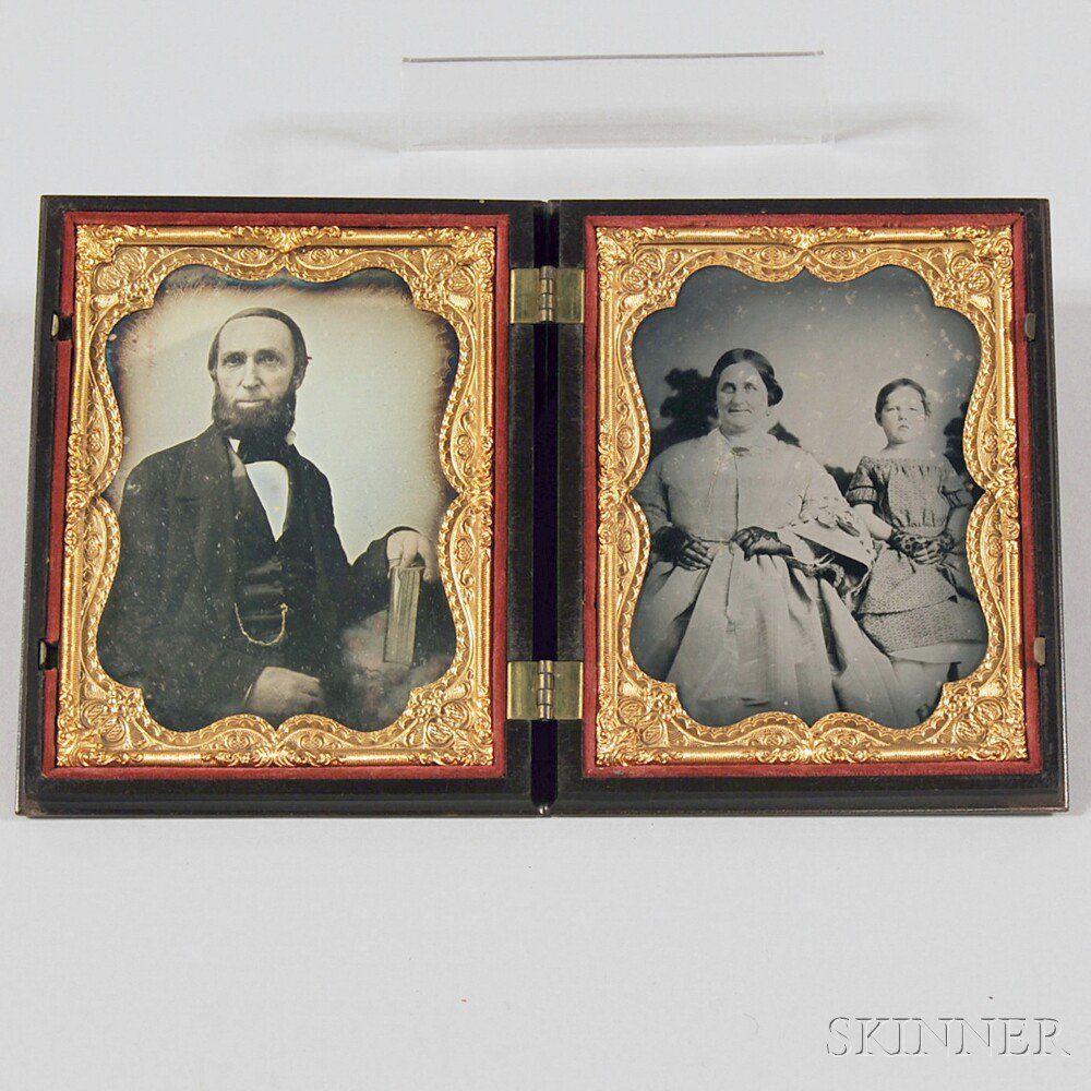 Appraisal: Quarter-plate Daguerreotype of a Man and an Ambrotype Portrait of