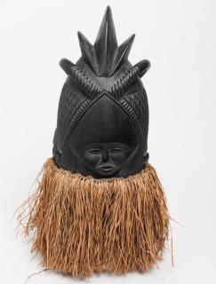 Appraisal: African Mende Bundu Helmet Mask Sierra Leone African tribal mask