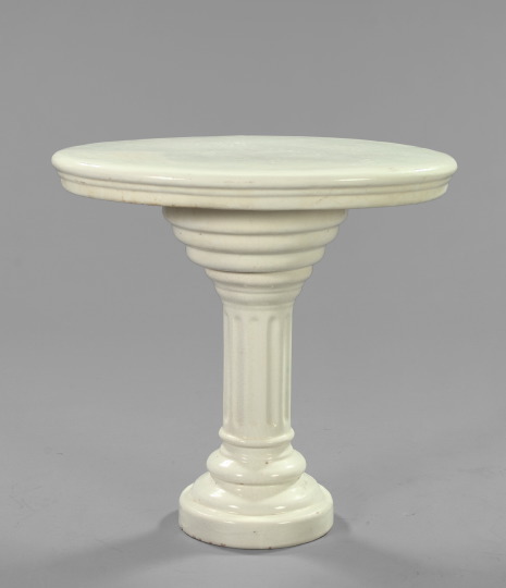 Appraisal: Interesting Vintage White Porcelain Pedestal-Form Table first quarter th century