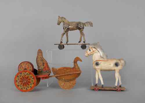 Appraisal: Two horse pull toys late th early th c together