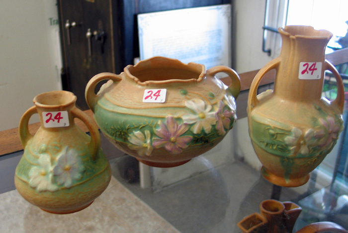 Appraisal: A GROUP OF ROSEVILLE AMERICAN ART POTTERY VASES in the