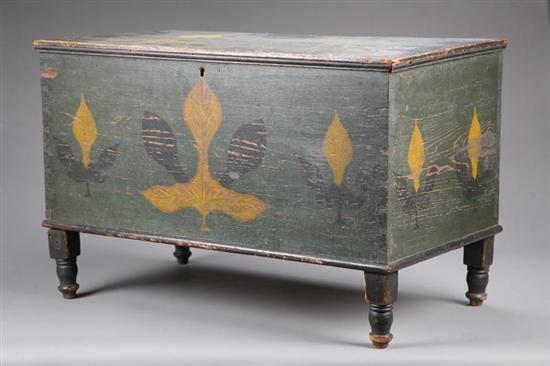 Appraisal: RARE DECORATED BLANKET CHEST Probably New Market Shenandoah County Virginia