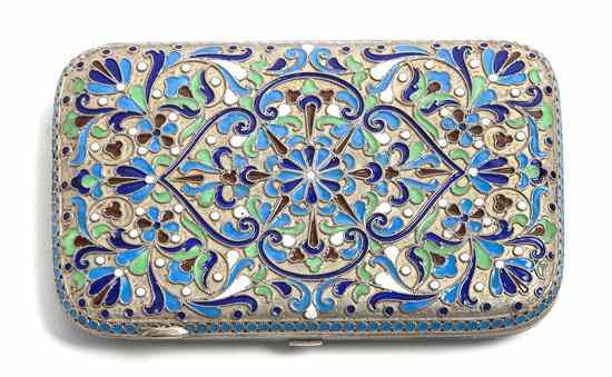 Appraisal: A Russian Enameled Silver Cigarette Case Moscow having the second