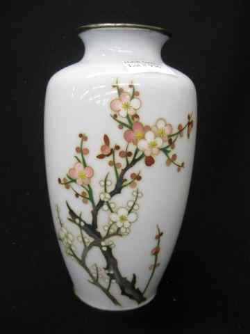 Appraisal: Japanese Sato Cloisonne Vase fine floral on soft blue field