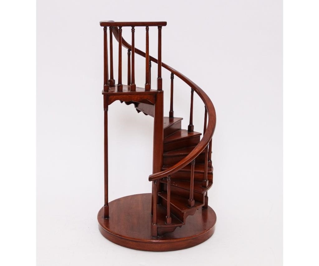 Appraisal: Miniature mahogany spiral staircase th c used to display knick-knacks