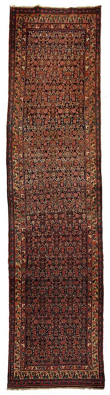 Appraisal: Kurdistan Runner Turkey early th century Herati design dark blue