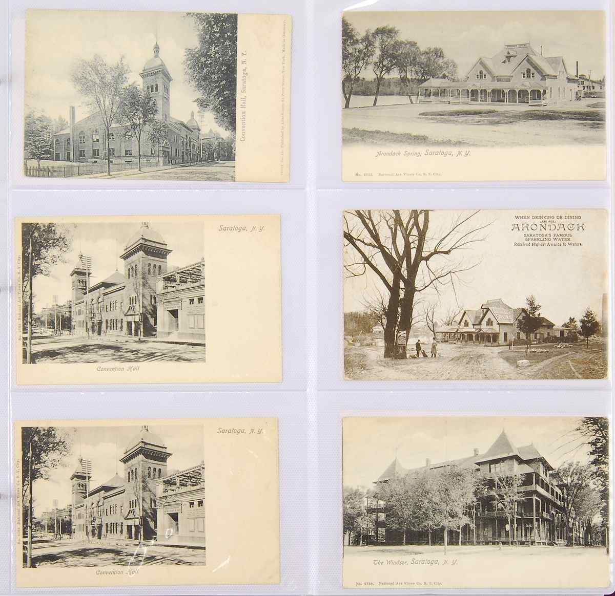 Appraisal: PAGE SLEEVES SARATOGA SPRINGS HORSE RACING early th Century postcards