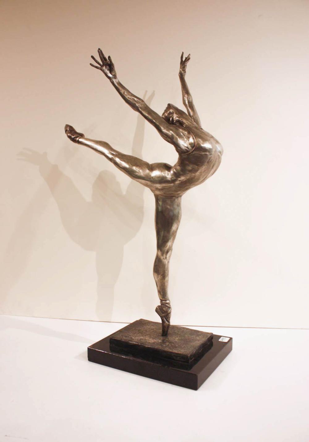 Appraisal: REBECCA GHIGLIERI CLARK Oregon st century metal sculpture ballet dancer