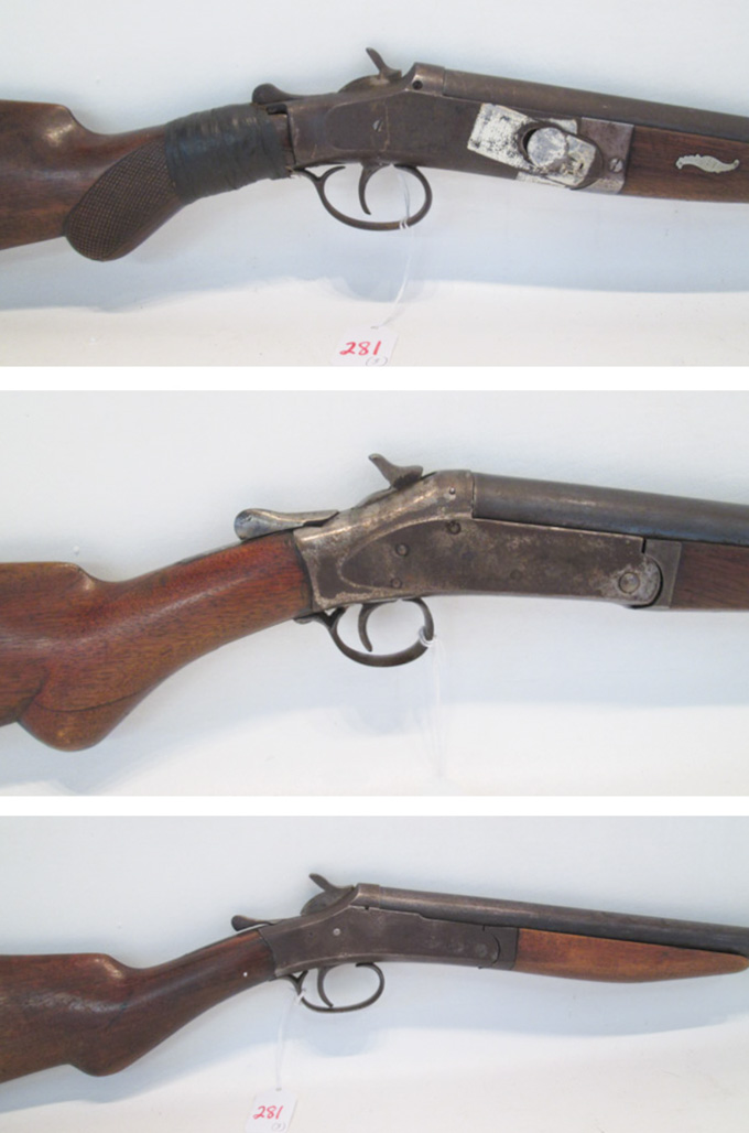 Appraisal: THREE SINGLE SHOT SHOTGUNS Crescent Firearms Co Victor model gauge