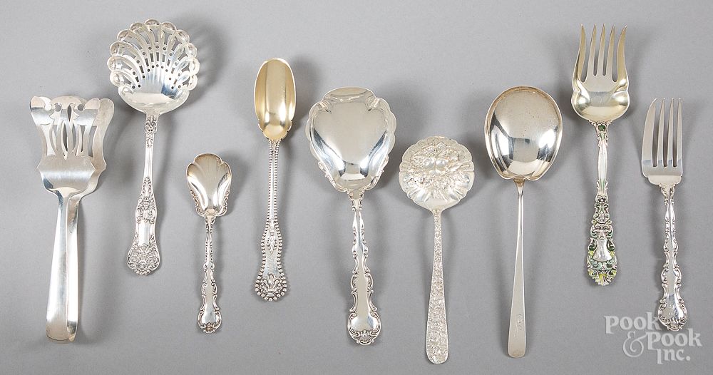 Appraisal: Sterling silver serving utensils Sterling silver serving utensils ozt Dimension