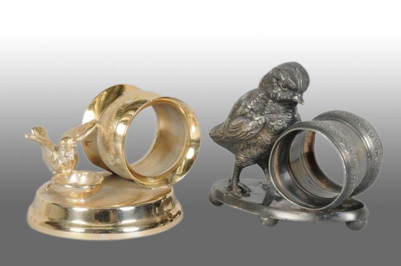 Appraisal: Lot of Figural Napkin Rings Description Includes a bird by