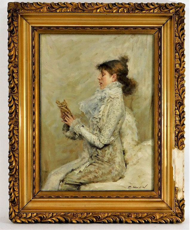 Appraisal: Paul Musin Portrait Painting of Sarah Bernhardt Paul Musin Europe