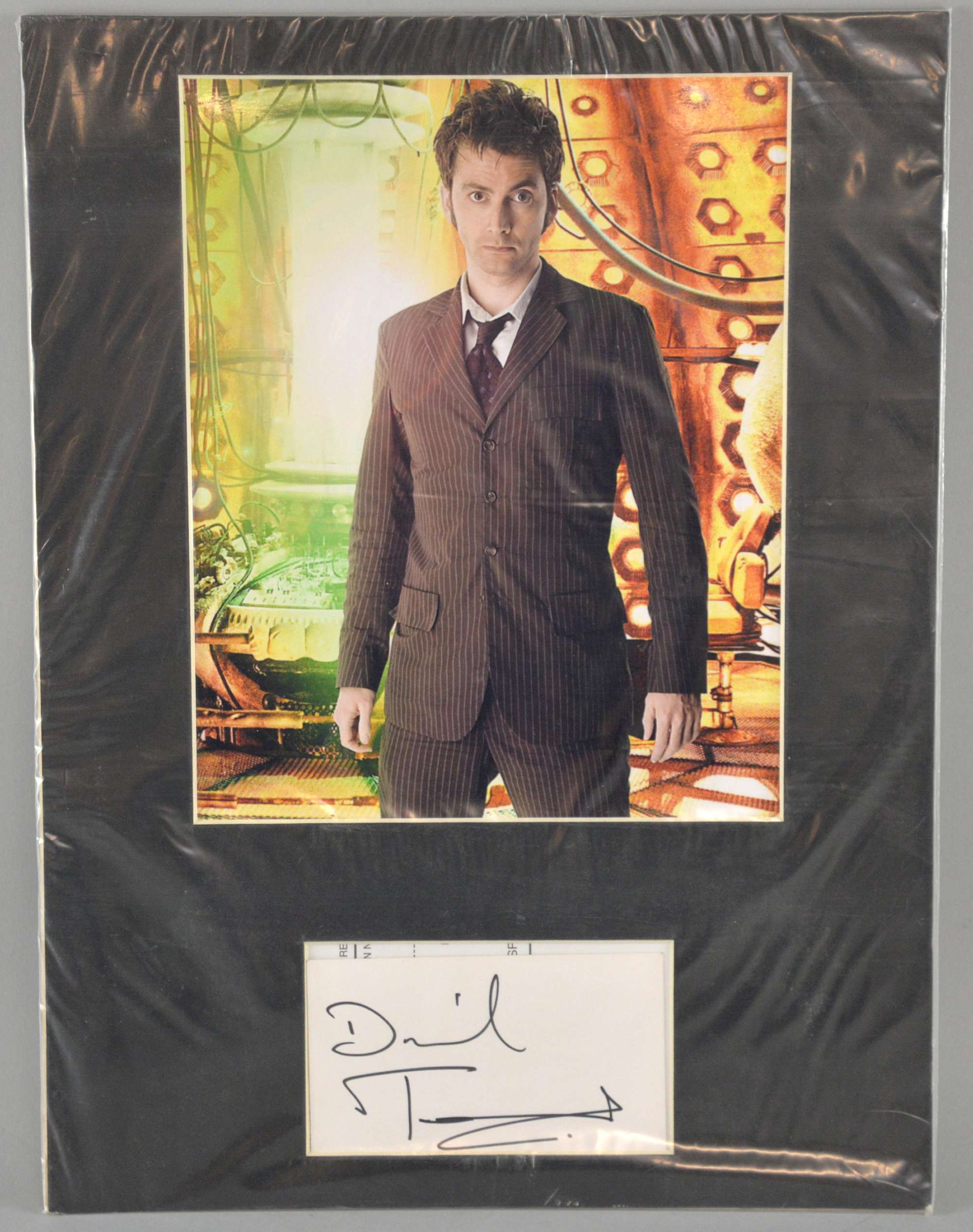 Appraisal: David Tenant Dr Who TV Series signed autograph card mounted