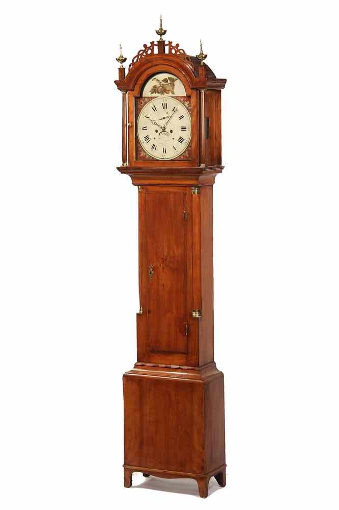 Appraisal: WINGATE MAINE TALL CLOCK - Hepplewhite Mahogany Cased Tall Case