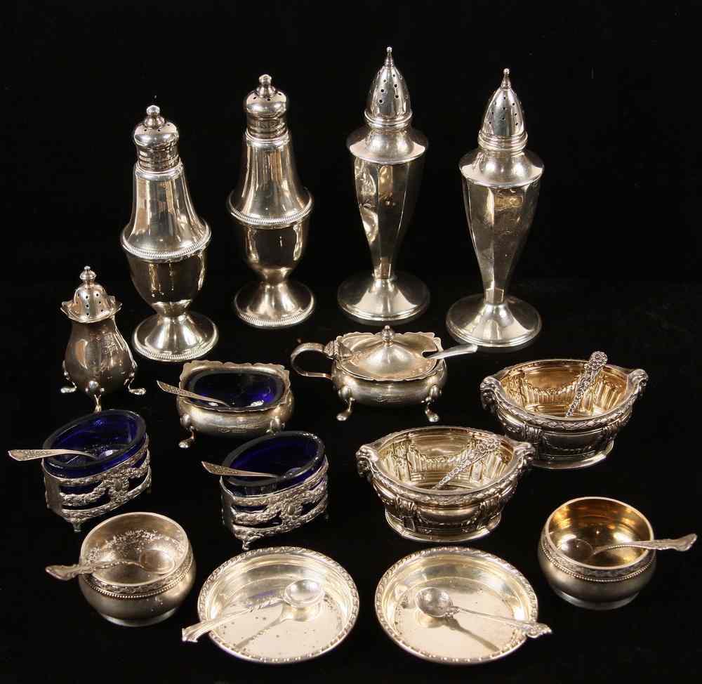 Appraisal: COLLECTION STERLING TABLE SERVICE PCS - Including Weighted Salt Peppers