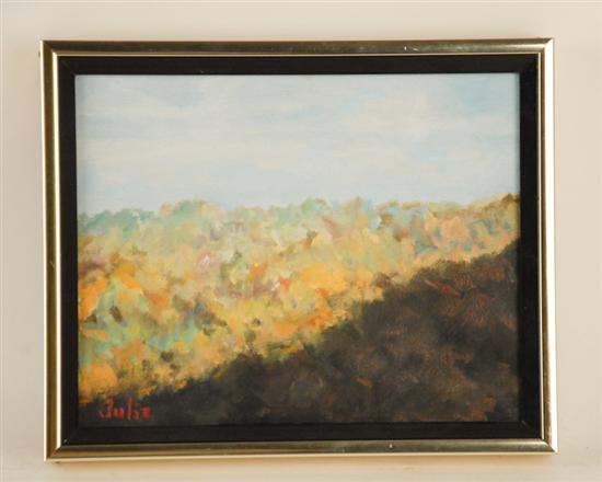 Appraisal: Julia Gonzales Autumn Treescape Oil on canvas signed Julia lower