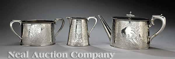 Appraisal: A Victorian Sterling Silver Tea Set C F Sheffield -