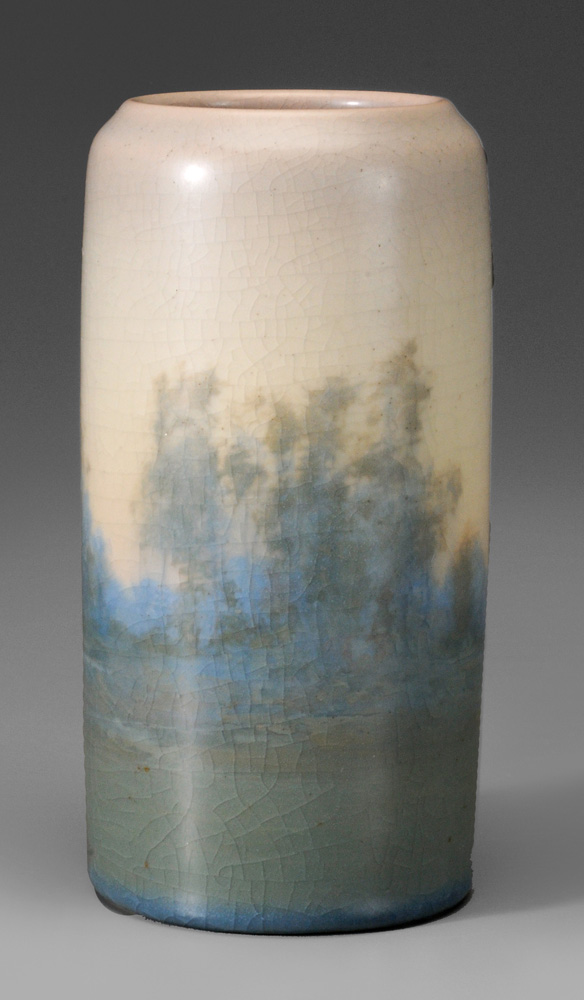 Appraisal: Rookwood Vellum Landscape Vase marks for Rookwood and Ed Diers