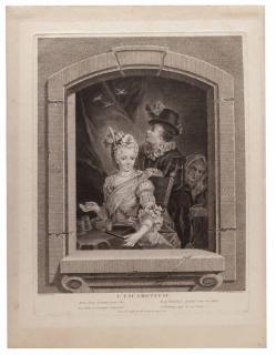 Appraisal: L'Escamoteuse After Francois Eisen Belgian engraved by Angelique Martinet French