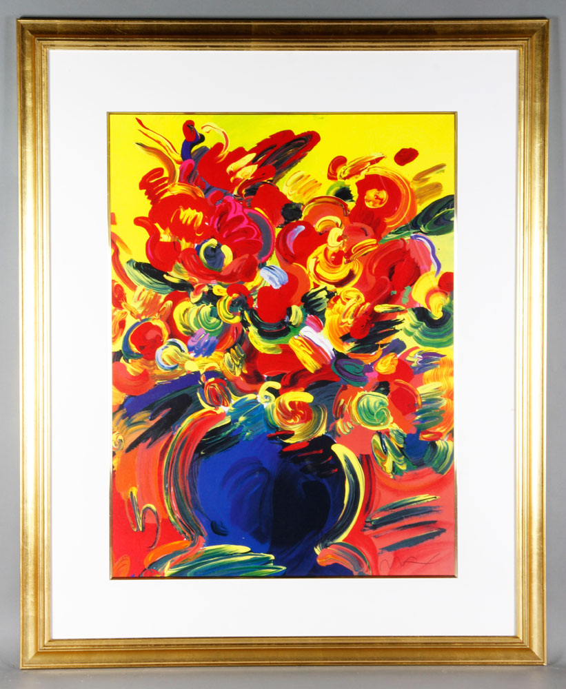 Appraisal: - Max Red Flowers M M Peter Max American German